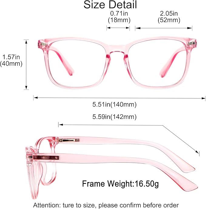 YEIN Bifocal Reading Glasses with Blue Light Blocking Lenses, Bifocal Reader for Women, Vintage Square frame with Spring Hinge (+0.00/+1.00 magnification)