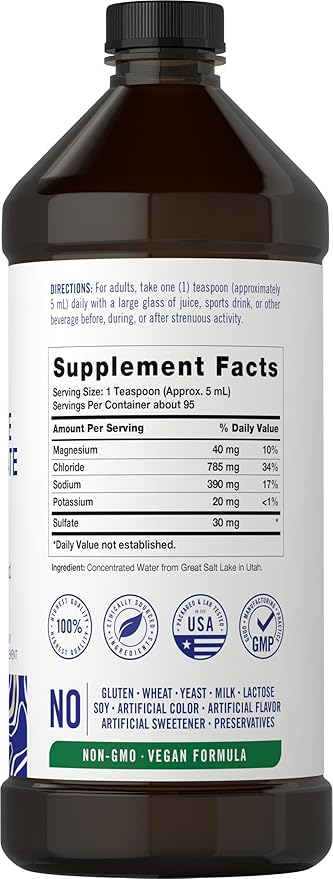 Carlyle Electrolyte Concentrate | 16 fl oz | Full Spectrum | Ionic Electrolyte Liquid | Non-GMO and Gluten Free Formula | by Vital Trace