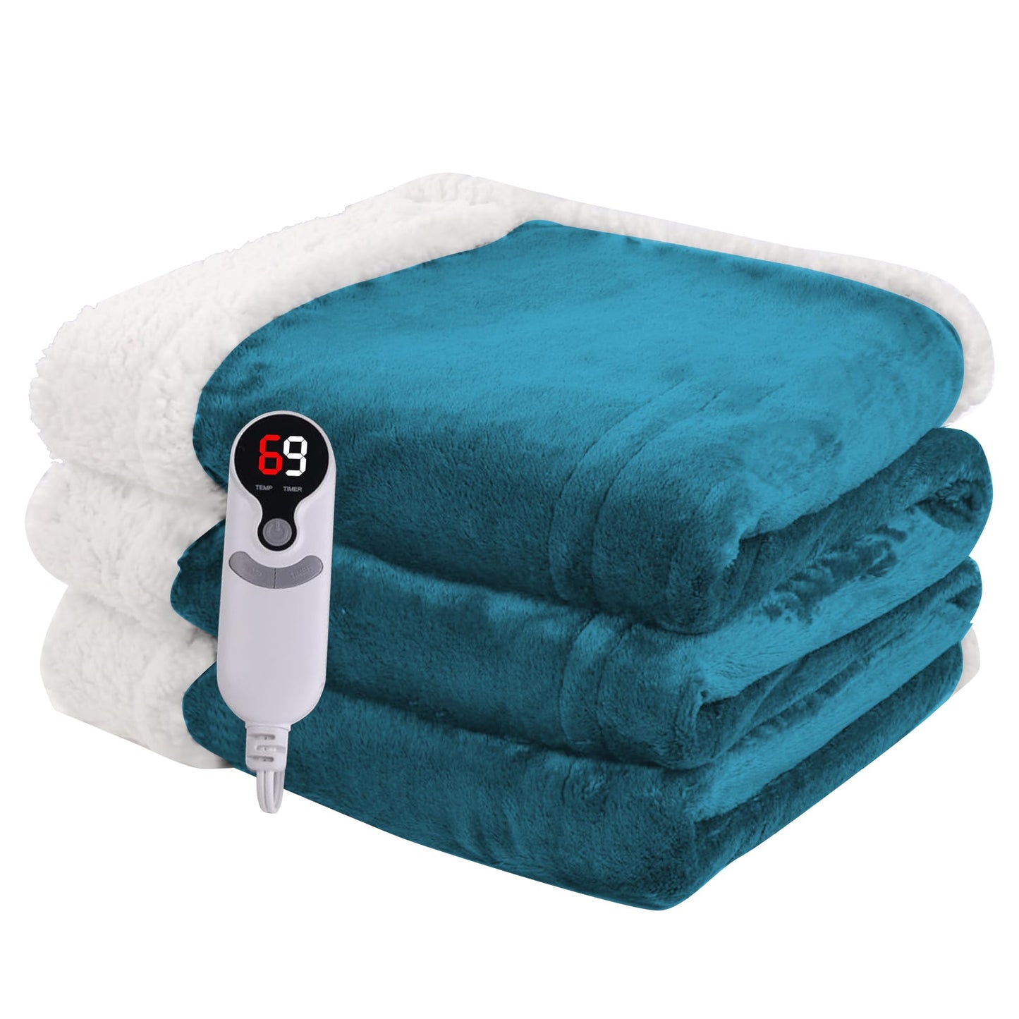 Heated Blanket Electric Blanket Full Size 72''x84'', Soft Flannel Heating Blanket with 1-10 Hour Auto Off - 6 Heat Settings - Machine Washable - Dark Grey