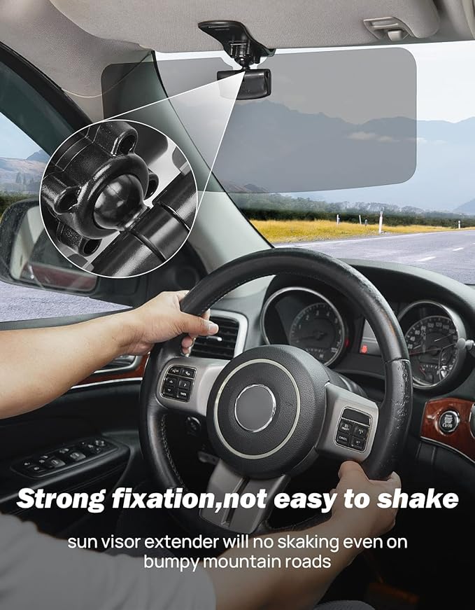 JOYTUTUS Sun Visor for SUV, Polarized Sun Visor Extender for Car, Universal UV400 Car Visor Extension Anti-Glare Easy to Install, Protect from Glare/UV Ray/Stray Light