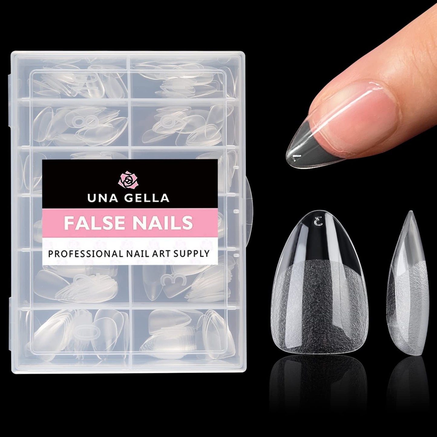UNA GELLA Square Toe Nail Tips | 504 Pcs Soft Gel Full Cover | DIY Pedicure