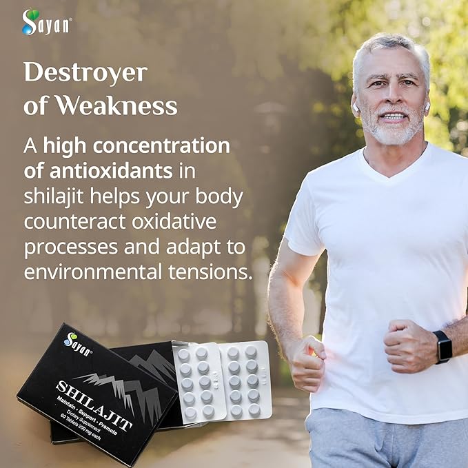 Sayan 100% Pure Shilajit Tablets, 24,000mg High-Potency Supplement, More Effective Than Resin & Capsules, 85+ Trace Minerals Sourced from 10,000ft Lab-Tested for Purity. 120 Tablets, 2-4 Month Supply