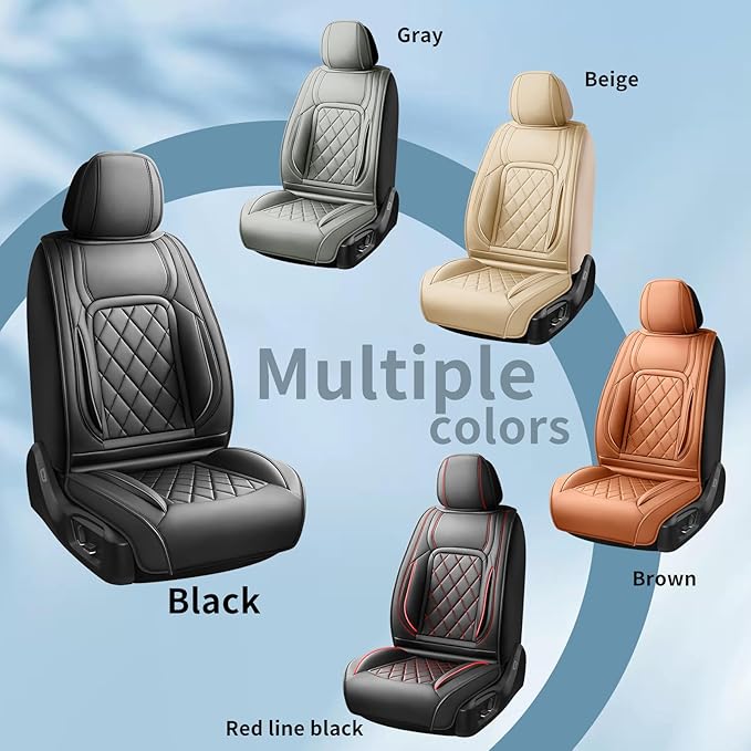 Fit HRV Car Seat Covers Compatible with Honda HRV 2016-2025 2026, Premium Leather Breathable, Wear Resistant, Airbag Compatible, All-Weather Protection & Full Coverage, 2 Front Seat Beige