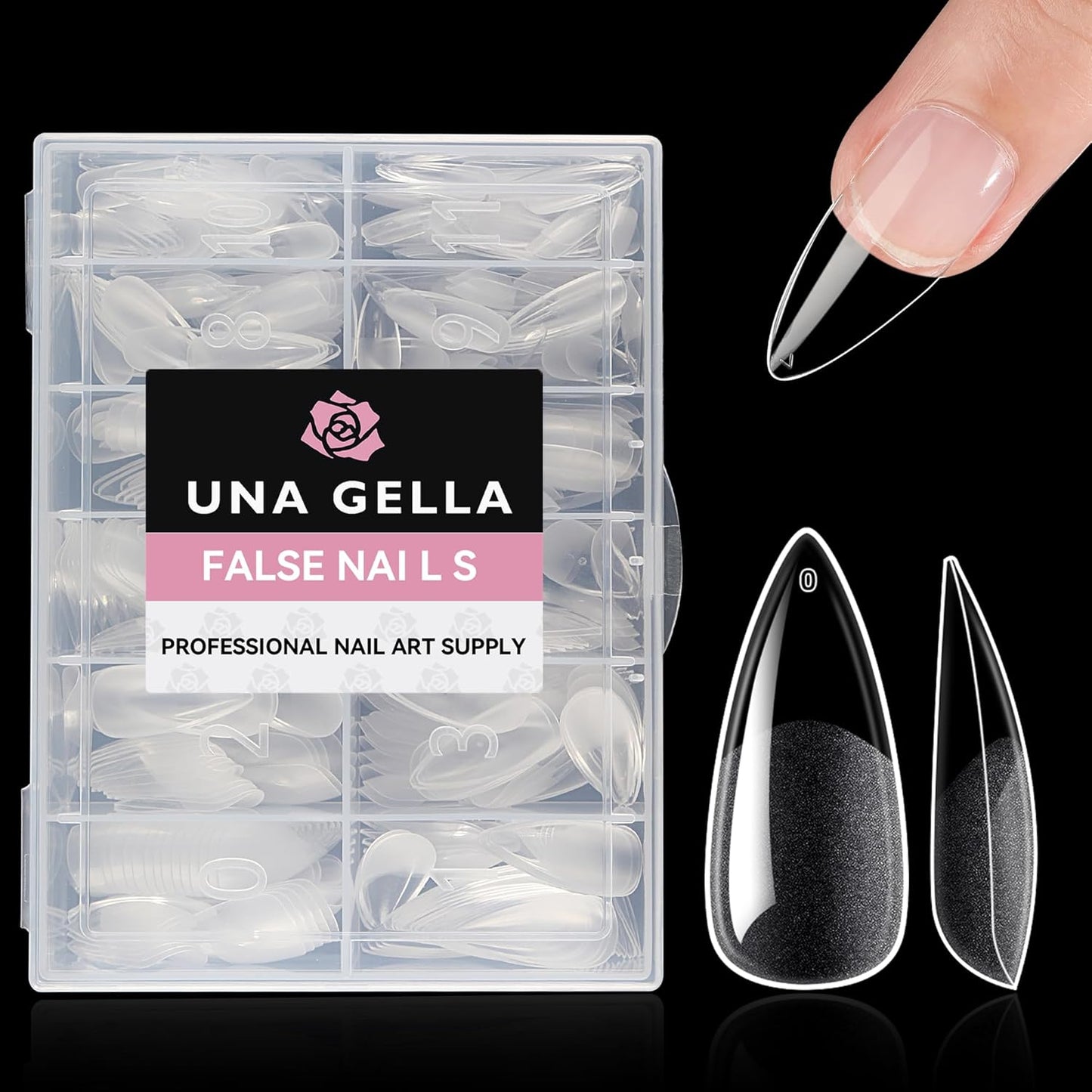 UNA GELLA Square Toe Nail Tips | 504 Pcs Soft Gel Full Cover | DIY Pedicure