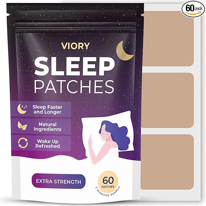 VIORY Sleep Patches for Adults Extra Strength | Easy-to-Apply Sleep Patch with Melatonin & Valerian | Relax & Wake Up Refreshed | Long-Lasting Night Comfort for Men & Women | 60 Patches