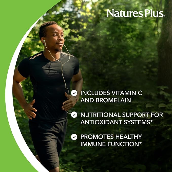 NaturesPlus Quercetin Plus with Vitamin C & Bromelain - 650 mg, 60 Vegetarian Tablets - Gluten-Free - 30 Servings