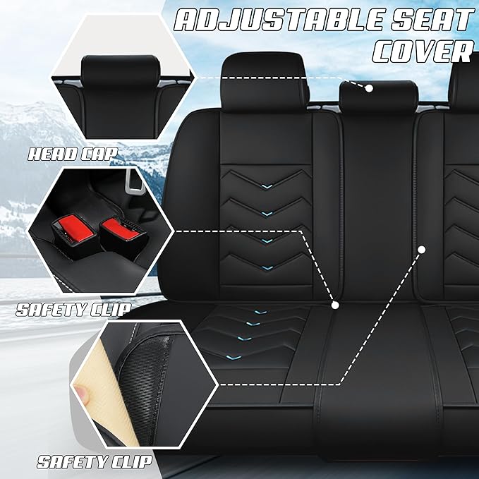Car Seat Covers Fit for Infiniti g37 2000-2026, Stylish Sport Seat Covers, Waterproof Wear-Resistant Premium Nappa Leather Car Seat Cover.(Full Set with Pillow/Black Blue)