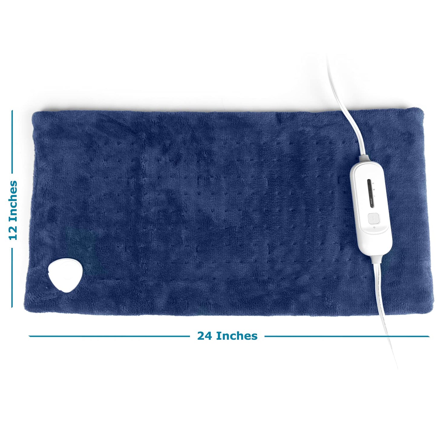 SUNAID Full Back Electric Heating Pad Fast Heating Wrap with Auto Shut Off for Back, Neck and Shoulder, Abdomen, Waist Pain Relief, Dry/Moist Option (12" x 24" (Navy))
