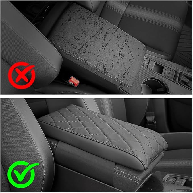 Civic Center Console Cover/Pad Fit 2022-2023 2024 2025 2026,Faux Leather Honda Civic Armrest Mat,Ergonomic Support Cushion,Console Protector,Waterproof Wear-Resistant Scratch-Resistant