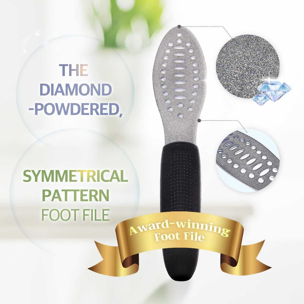 Foxi Fresh 2-Sided Diamond Coated Foot Scrubber Callus Remover Foot File Foot Care