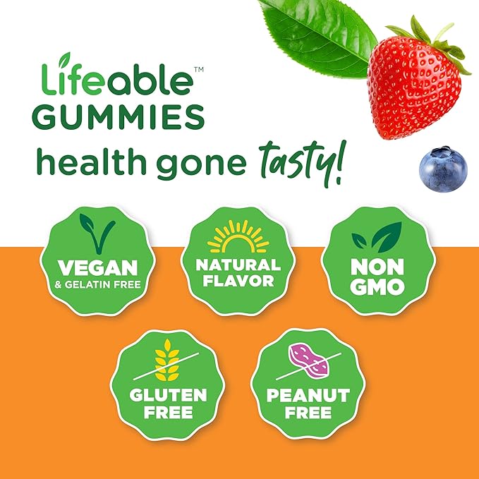 Lifeable Turmeric Curcumin Kids + Vitamin C Kids, Gummies Bundle - Great Tasting, Vitamin Supplement, Gluten Free, GMO Free, Chewable Gummy