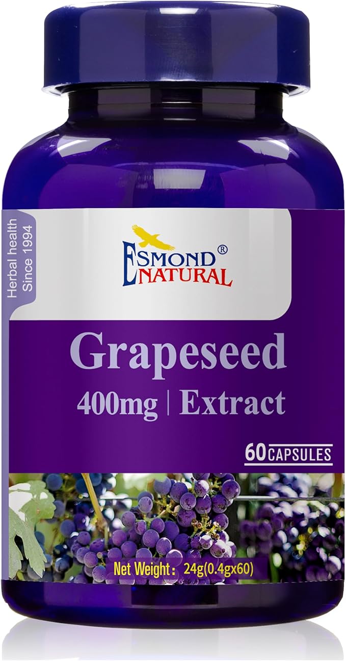 (5 Pack) Esmond Natural: Grapeseed Extract (Helps Maintain Antioxidant Health), GMP, Natural Product Assn Certified, Made in USA - 400mg, 300 Capsules