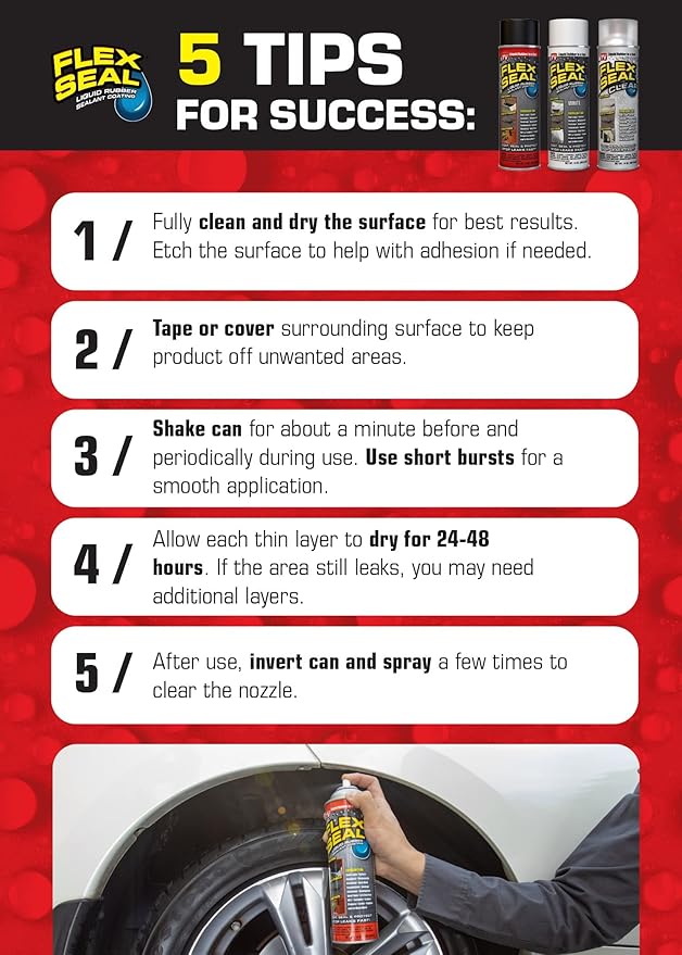 Flex Seal, 14 oz, Brite, Stop Leaks Instantly, Waterproof Rubber Spray On Sealant Coating, Perfect for Gutters, Wood, RV, Campers, Roof Repair, Skylights, Windows, and More