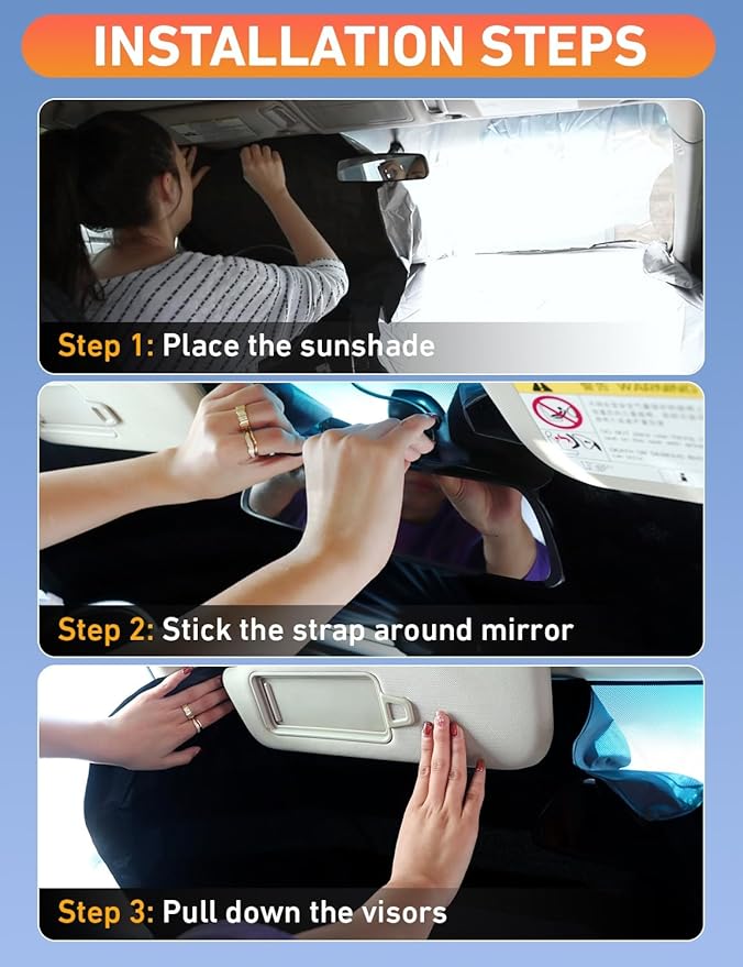 EcoNour Windshield Sunshade Compatible for Toyota Tundra 2007-2019 2020 2021, Sun Visor for Front Windshield & Window Sun Shade Cover, UV Heat Blocker & Protector, Car Accessories