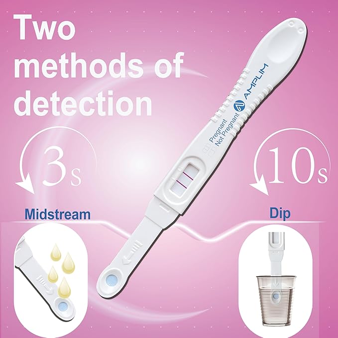 Amplim Pregnancy Test 6 Pack – Early Detection HCG Urine Test for Women, High Sensitivity, Rapid Home Midstream Test, Clear & Accurate Results, Easy to Use, Reliable & FSA HSA Eligble