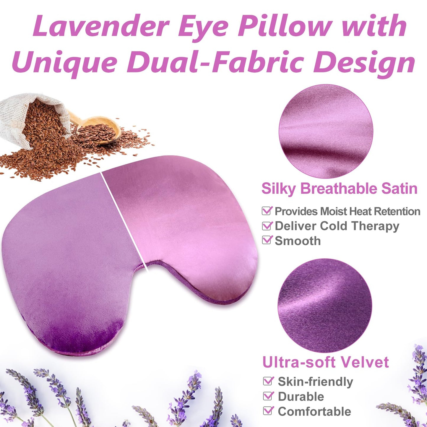 Heating pad Microwavable with Washable Cover 6 * 12" Microwave Moist Heat Pad for Neck Shoulder, Cramps, Back Pain Relief, Warm Compress Rice Bean Bag Hot Pack for Muscles, Joints, Lavender