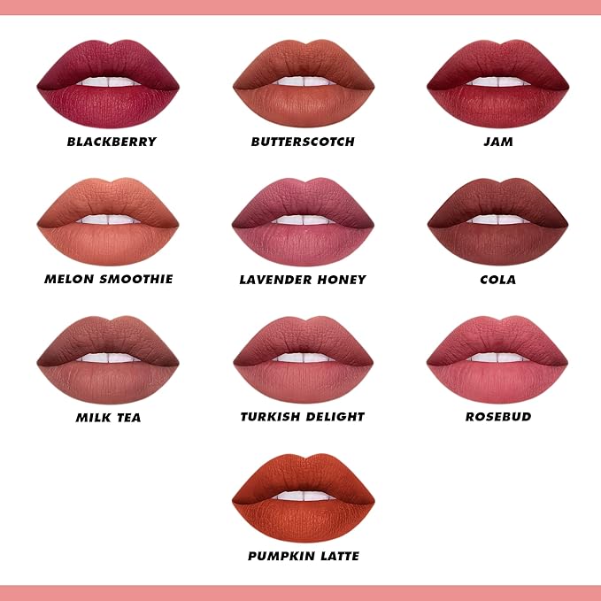 Lime Crime Plushies Soft Matte Lipstick, Melon Smoothie (Peachy Nude) - Blackberry Candy Scent - Plush, Long Lasting & High Comfort for All-Day Wear - Talc-Free & Paraben-Free