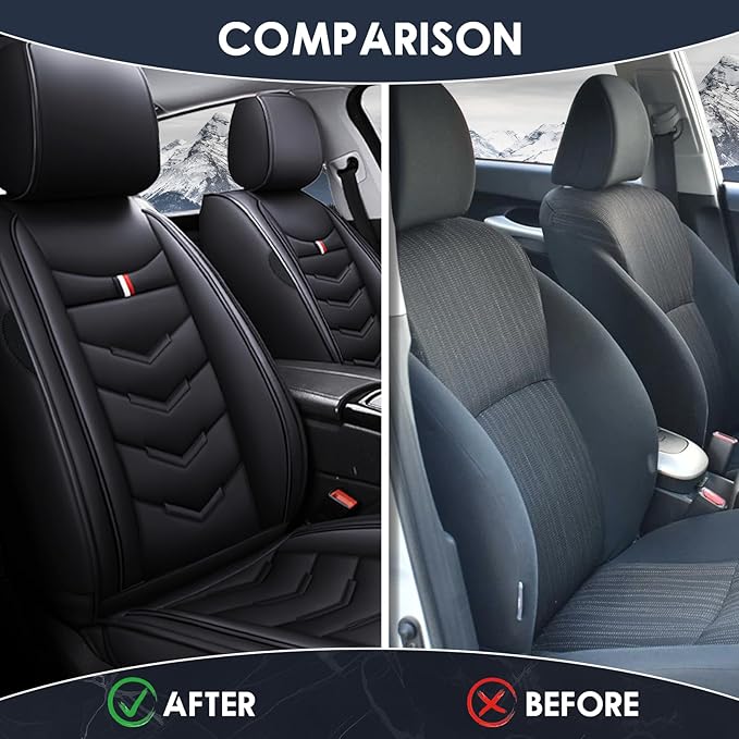 Car Seat Cover 8 Seats for Hyundai Palisade 2020-2025, Durable Wear Resistant Waterproof Sport Seat Covers,Breathable No Odor Premium Leather Vehicle Seat Covers. (Standard,Black)