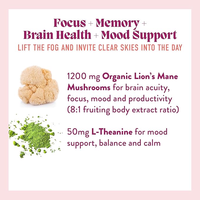 Concentrate Gummies - Focus, Memory, Brain Health & Mood Support Supplement - Vegan, Non-GMO, Gluten-Free - Lemon Flavor (5 Servings)