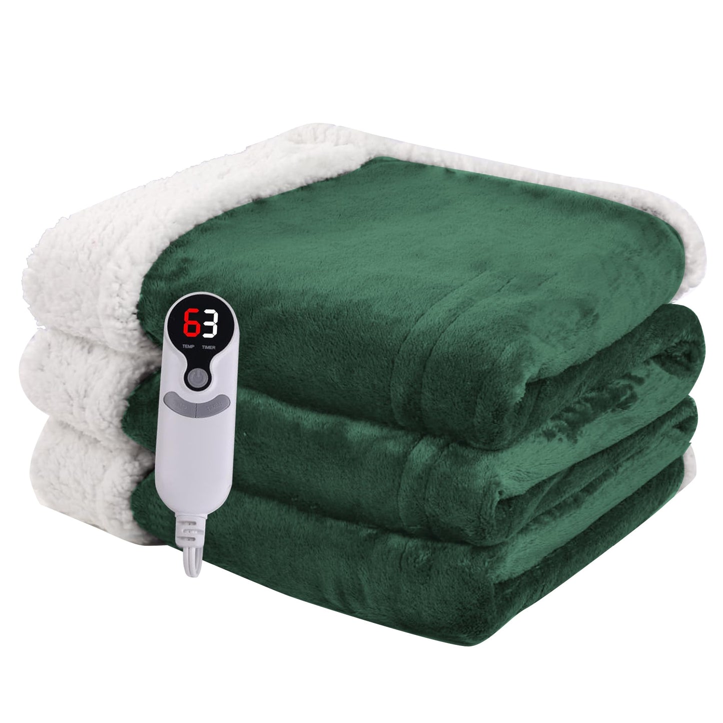 Heated Blanket Electric Blanket Full Size 72''x84'', Soft Flannel Heating Blanket with 1-10 Hour Auto Off - 6 Heat Settings - Machine Washable - Dark Grey