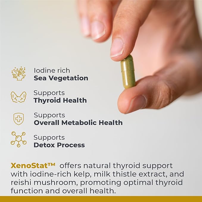Premier Research Labs XenoStat - Thyroid Supplement, Thyroid Support for Women & Men, Iodine Supplement, Hormone Support, Thyroid Support Complex Supplement - 60 Capsules
