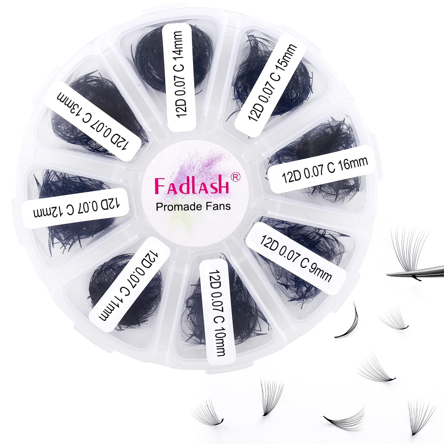 Volume Lash Extensions 1000Pcs Premade Fans Eyelash Extensions Promades Eyelash Loose Fans Pointed Base 5D/8D/10D/12D/14D/16D 9-