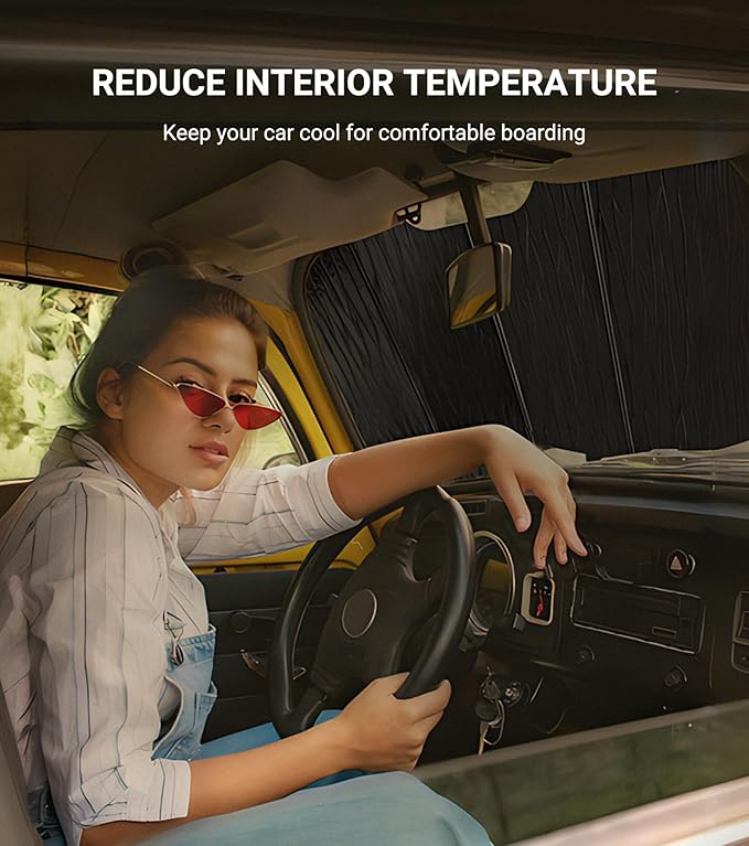 Windshield Sun Shade for Jeep Wrangler JL 2018-2026, Gladiator 2020-2026 Front Window Sunshade - AstraGuard