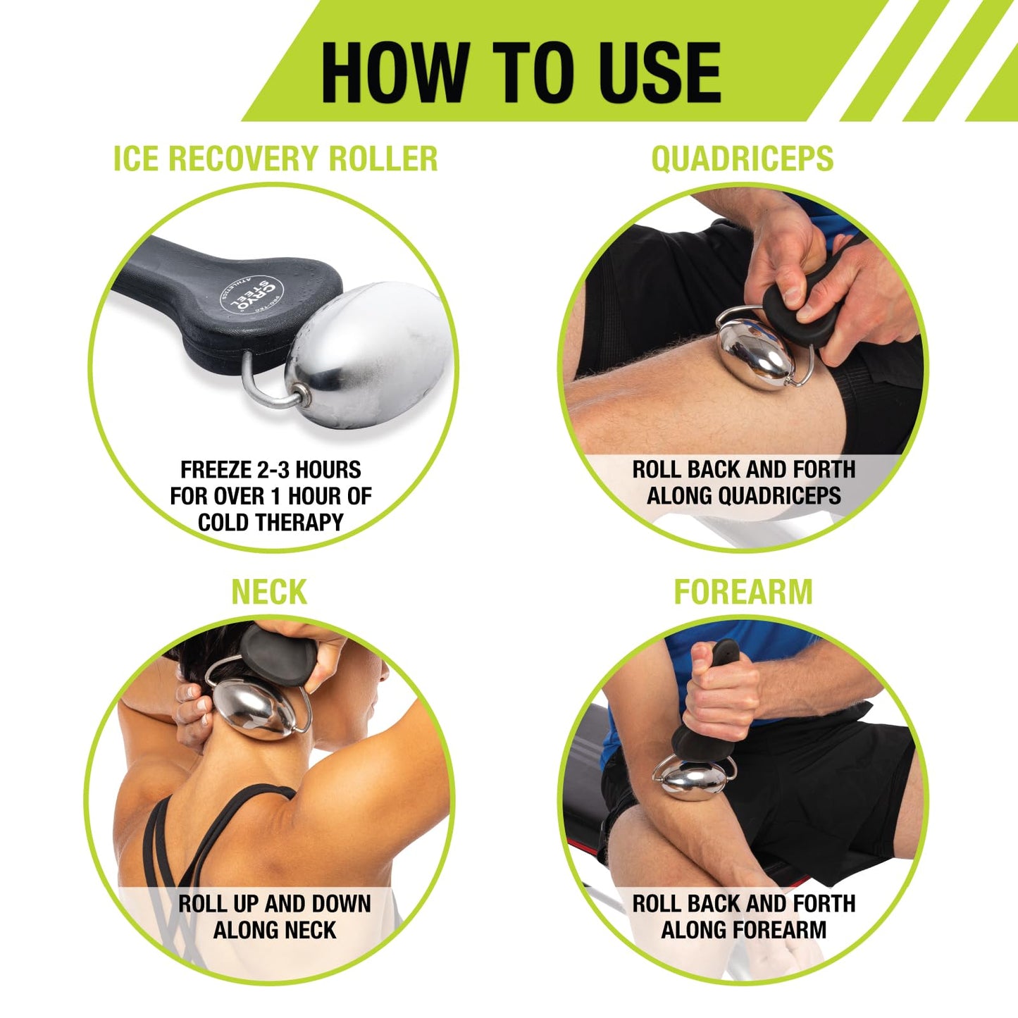 Pro-Tec Athletics Rollers, RM Extreme, RM Extreme Mini Roller, Cryosteel Ice Roller, Portable Roller, Deep Tissue Massage, Muscle Relief, Hamstring, Quadriceps, Multi-Directional, Enhance Performance