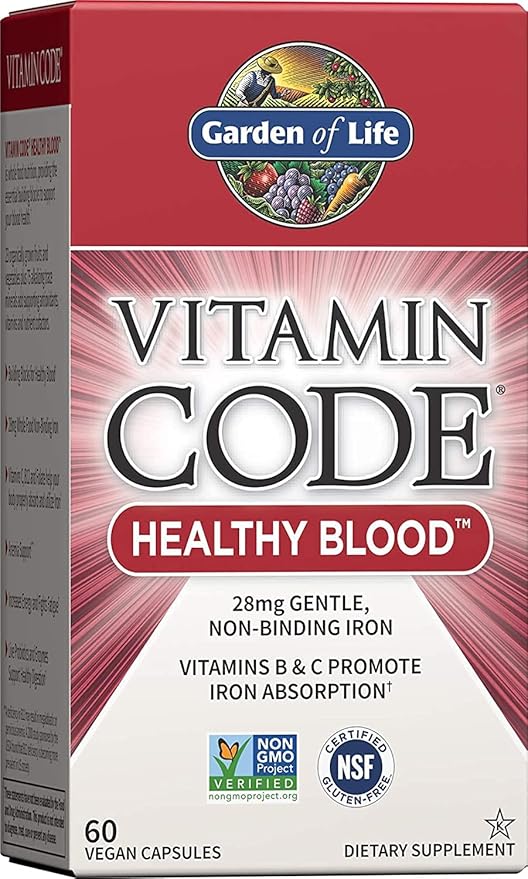 Vitamin Code Healthy Blood 60ct Capsules & Zinc Supplements 30mg High Potency Raw Zinc and Vitamin C Multimineral Supplement
