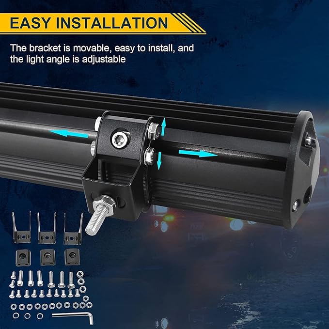 AUXTINGS 28 inch 396W LED Light Bar Triple Row Spot Flood Combo Beam Off Road Lights Waterproof Work Light with Wiring Harness for Jeep Trucks SUV ATV UTV Boat Lights, 12V 24V