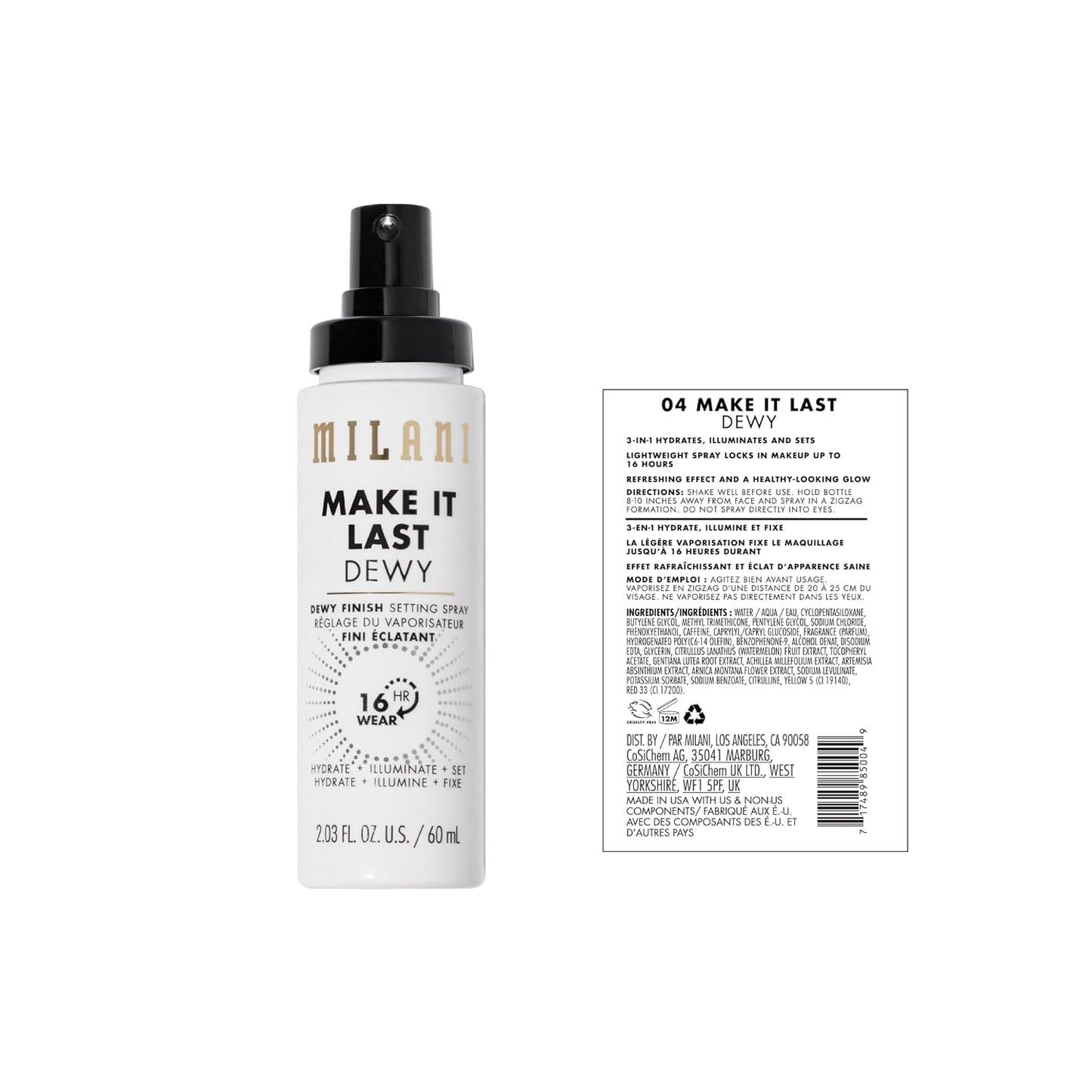 Milani Make It Dewy Setting Spray | 3-in-1 Hydrating & Illuminating Formula