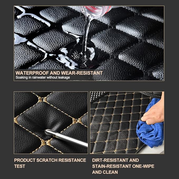 Custom Car Floor Mats Custom Logo/Pattern for SUV Van Truck Sedan Coupe Car Mats Full Surrouded Floor Mat All Weather Waterproof and Anti-Slip Protection Car Floor Liners(Coffee)