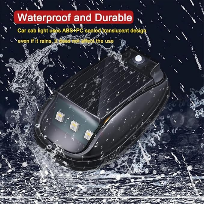Solar-Powered Car Roof Light – Waterproof, Remote Control & Easy Installation, Solar Car Roof Light Kit, 8 Colors Wireless LED Strobe Lights with Remote Control for Trucks, Motorcycle, Vehicle (3pcs)