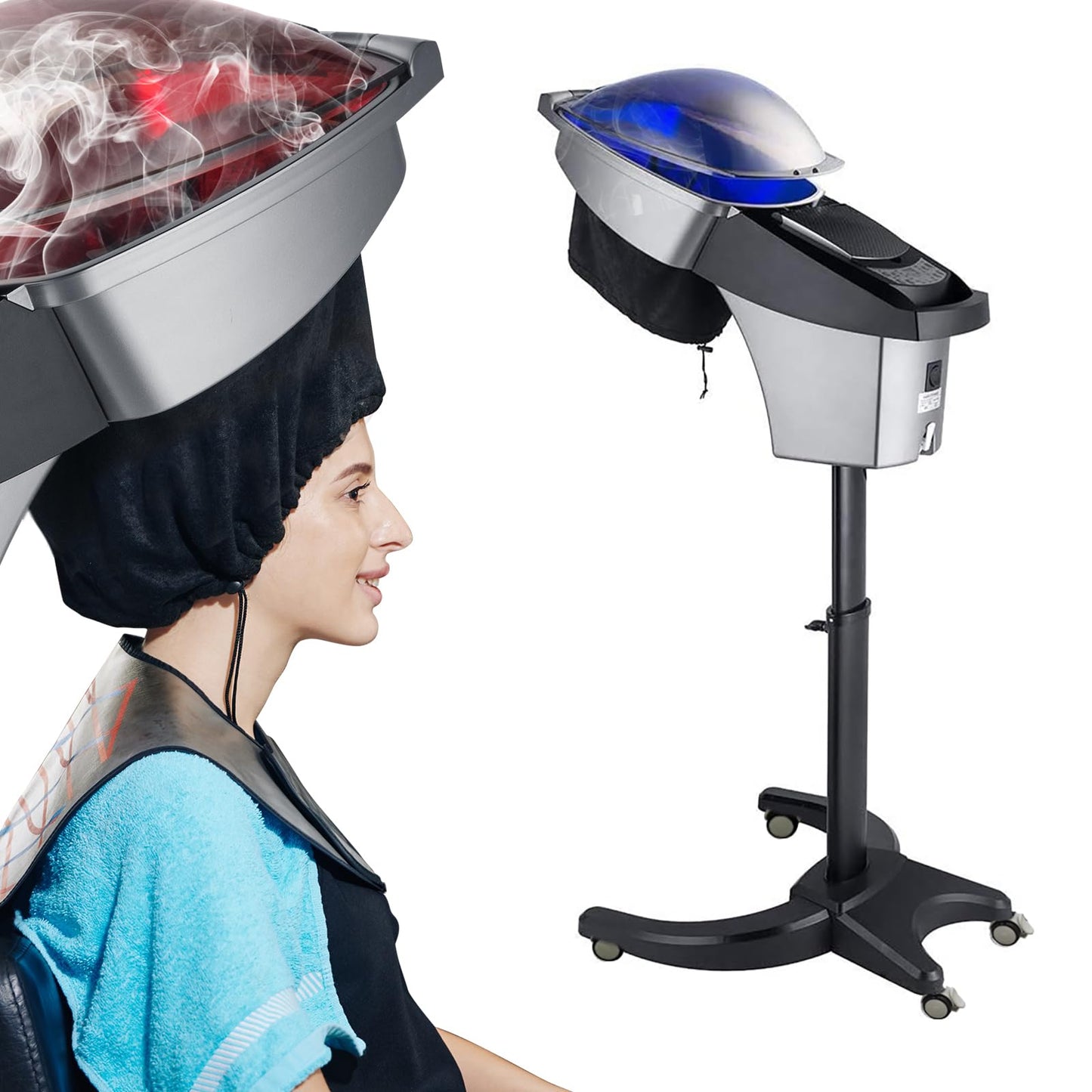 Elitzia Hair Steamer Salon Micro Mister Hair Scalp Treatment Dye Perm Professional O3 Ozone Hooded Spa Black Gray Color Barber S