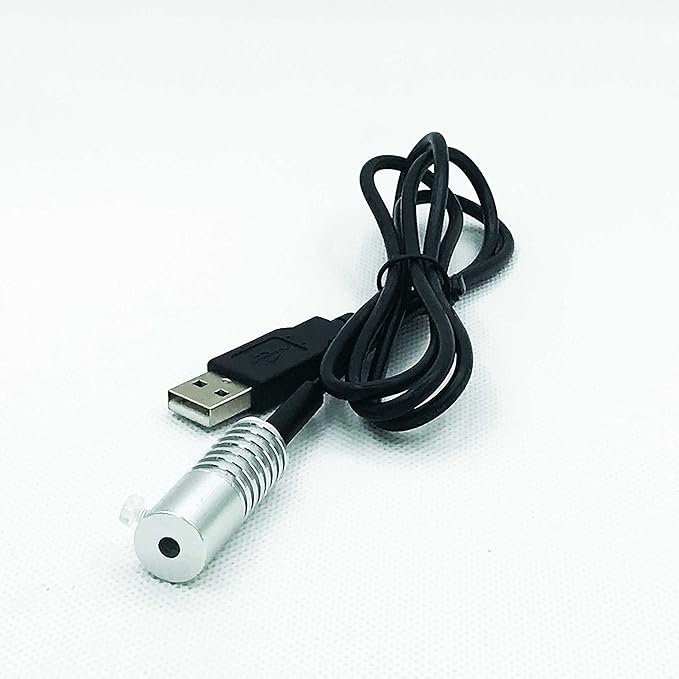 Side Glow Fiber Optic USB Light Source Illuminator - 5V LED Guide Lamp for Small Fiber (Blue, 6mm)