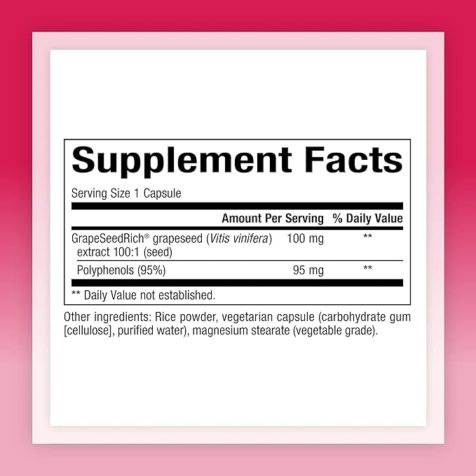 Natural Factors, GrapeSeedRich Grape Seed Extract, Antioxidant Support for Healthy Inflammatory Response, 90 Capsules