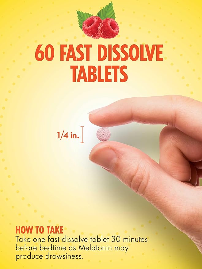 Sundance Melatonin 12mg | 60 Fast Dissolve Tablets | Natural Berry Flavor | Vegetarian, Non-GMO, and Gluten Free Supplement