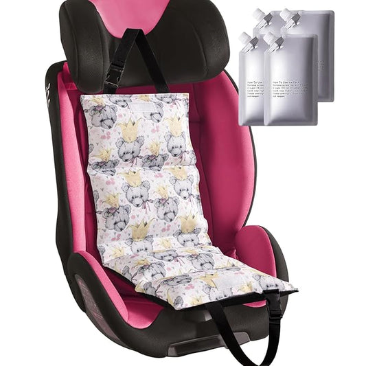 NCVI Car Seat Cooling Pad with Ice Packs, Quick-Cool Insulated Car Seat & Stroller Cover for Hot Weather, Sun Protection Seat Cooler for Babies, Kids & Pets, Foldable Summer Travel Essential