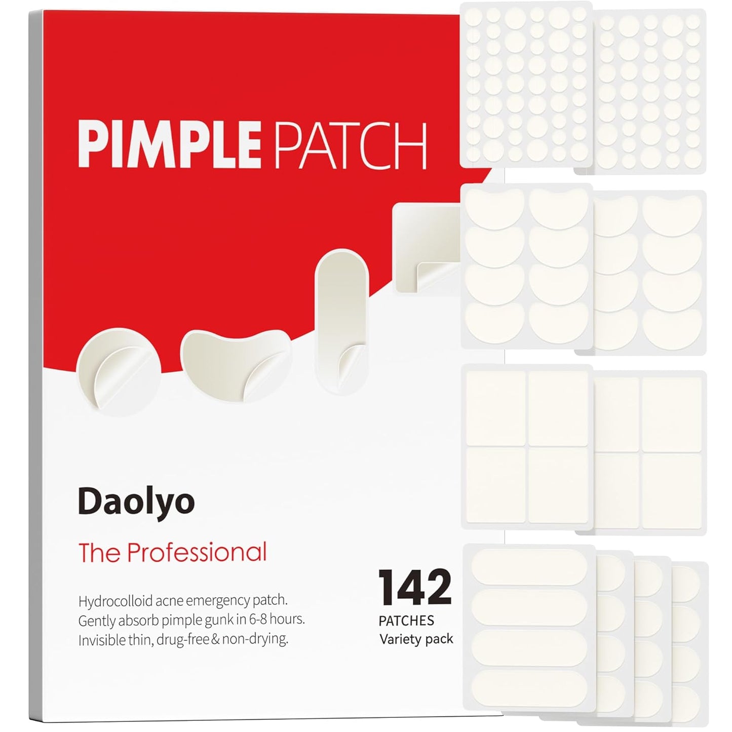 Large Hydrocolloid Acne Patches | 400 Count | Effective Zit Treatment