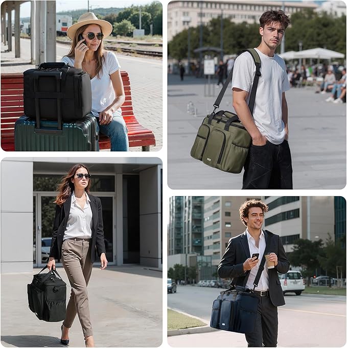 MIER Lunch Box for Men Heavy Duty Insulated Lunch Bag 20 Cans Large Leakproof Soft Cooler Bags with Multiple Pockets for Picnic Work Travel (Black)
