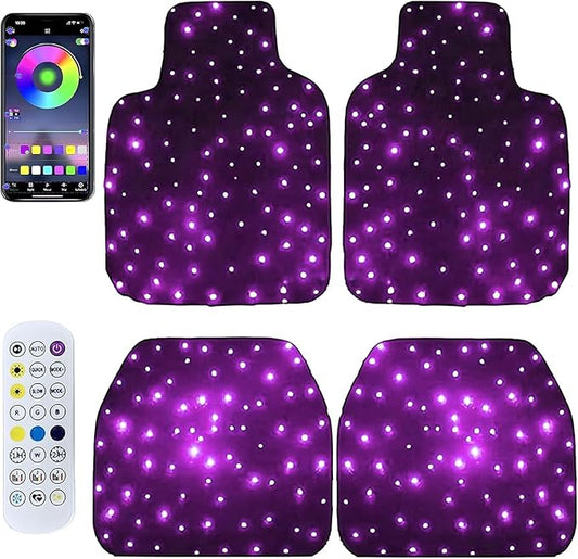 Starlinkmats LED Car Floor Mats - Black Automotive Carpet with App Control, Waterproof & Washable, Creates a Romantic Atmosphere for Dates
