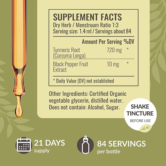 HERBAMAMA Herbal Liquid Drops Kit - Bundle of Stinging Nettle 2 fl oz & Turmeric Curcumin Tincture 4 fl oz - Vegan, Non-GMO, Sugar & Alcohol-Free - 2 Pack