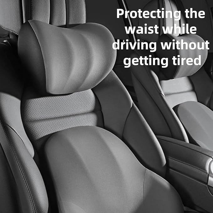 Car Headrest Lumbar Support Cushion for Nissan Pathfinder 2013-2025, Ergonomic Car Seat Headrest Cushion for Neck Back Pain Relief Memory Foam Breathable Removable Cover for Office Chair Car