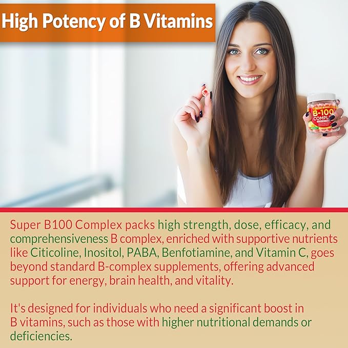 NEVISS Super Vitamin B Complex Gummies with Zinc Magnesium Supplement for Men and Women