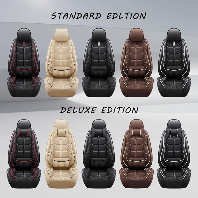 Leather Car Seat Covers Fit for Toyota 4Runner 1991-2024, 5 Seater Car Seat Cover, Premium Waterproof, Scratch Resistant Car Interior Accessories (Full Set with Pillow Beige)