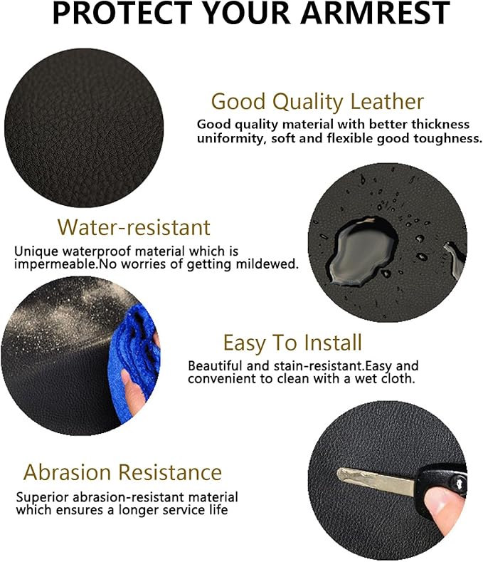 Compatible with Center Console Armrest Cover for Honda HRV 2016 2017 2018 2019 2020 2021 2022 Leather Arm Rest Storage Box Lids Cushion Protector Pad
