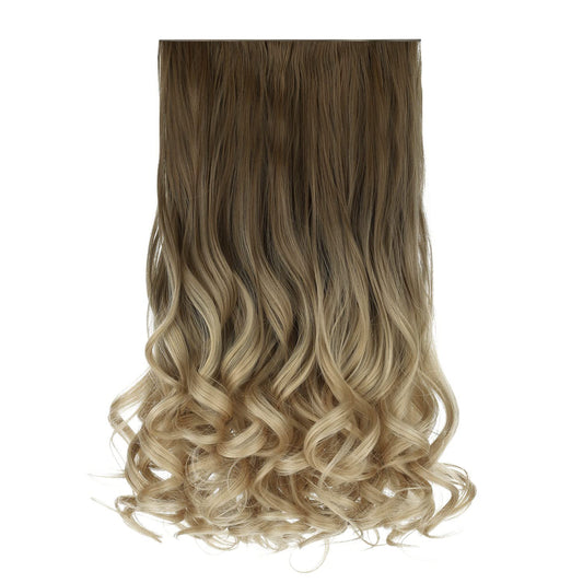 Reecho 20'' 1-Pack 3/4 Ombre Full Head Curly Wave Clips In On Synthetic Hair Extensions He008 Hair Pieces For Women 5 Clips 4.5