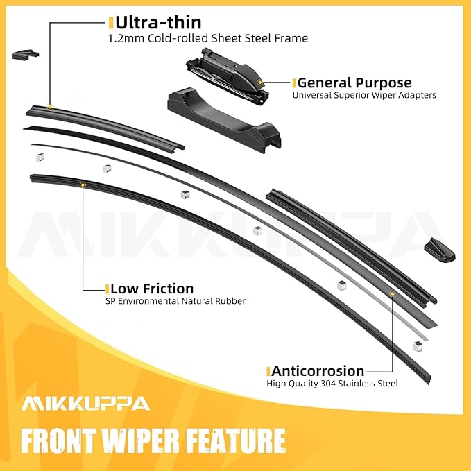 MIKKUPPA 26"+14"+10" Windshield Wiper Blades Replacement for Chevrolet Trax 2013 2014 2015 2016 2017 2018 2019 2021 Original Factory Quality All Season Front Rear Wiper Blade Set (Pack of 3)