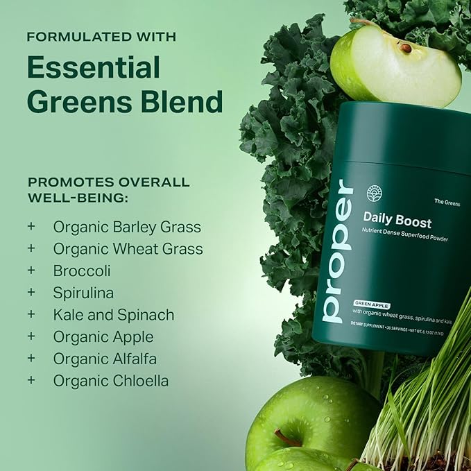 Proper Digestive Wellness & Balance Bundle: Organic Greens & Bloat Relief Drink Mixes with Probiotics, Prebiotics, and Enzymes for Digestive Support and Gut Health