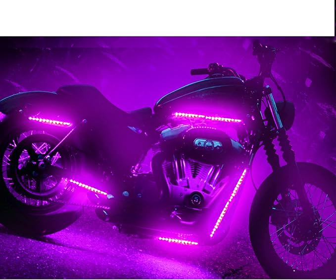 2Pcs 6LEDs Motorcycle LED Light Strips- RGB Multi-Color Accent Glow Neon Ground Effect Lights lamp for Motorcycle led Light Kits,ATV Car Golf cart LED Underglow Strip Lights